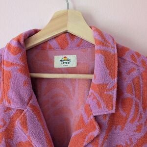 XL Terry Marine Layer Button Down In Pink And Orange Floral - Gently Used